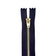 Reißverschluss, metallisch, 14 cm, 21295-730, dunkelblau