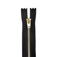 Reißverschluss, metallisch, 14 cm, 21295-732, schwarz