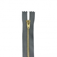 Reißverschluss, metallisch, 18 cm, 21296-720, grüngrau