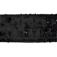 Elastikband mit Pailletten, 130 mm, 21644, schwarz