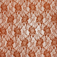 Spitze, elastisch, floral, 21658-056, ziegelrot