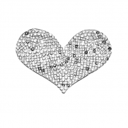 Applikation, Herz, 22104-001, silber