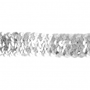 Elastikband mit Pailletten, 30 mm, 22153-801, silber