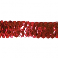 Elastikband mit Pailletten, 30 mm, 22153-803, rot