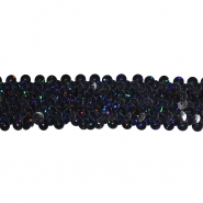 Elastikband mit Pailletten, 30 mm, 22153-703, schwarz
