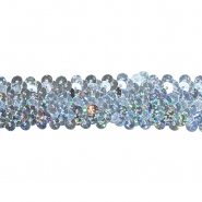 Elastikband mit Pailletten, 30 mm, 22153-713, silbern