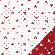 Dekostoff, Jacquard, Herzen, 22811-29, rot