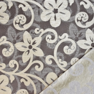 Dekostoff, Jacquard, beidseitig, floral, 23104-400, beige