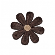 Applikation, floral, 23610-025, braun