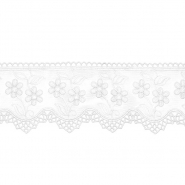 Spitze, gestickt, 85 mm, 23635-001, weiß