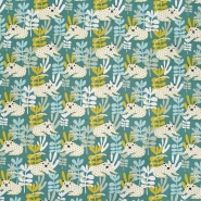 Baumwolle, Popeline, Tiere, 23576-1, türkisgrün