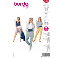 Schnittmuster, rot, Damenhose, 6124