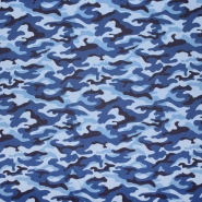 Baumwolle, Satin, digital, Camouflage, 24103-167, blau