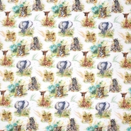 Baumwolle, Satin, digital, Tiere, 24103-210