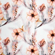 Leinen, digital, floral, 25020-033, orange