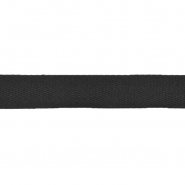 Band, Baumwolle, Köper, 15 mm, 236832-, schwarz