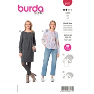 Schnittmuster, rot, Damenshirt und -kleid, 6077