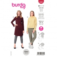 Schnittmuster, rot, Damenshirt und -kleid, 6080