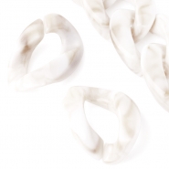 Ovales Kettenglied, 10 Stck., 25178-001, weiß