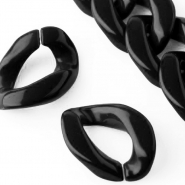 Ovales Kettenglied, 10, Stck., 25178-002, schwarz