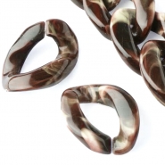 Ovales Kettenglied, 10 Stck., 25178-025, braun