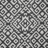 Gewebe, Jacquard, geometrisch, 25319-2, schwarz-weiß