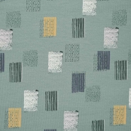 Sweatshirtstoff, geometrisch, 25381-023, mint