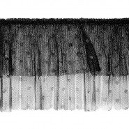 Band, dekorativ, Tüll, Plissee, 25379-002, schwarz