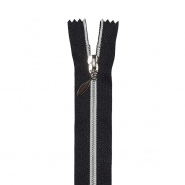 Reißverschluss, spiralig, 16 cm, 25400-7321, schwarz-silbern