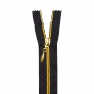 Reißverschluss, teilbar, 60 cm, 25401-7320, schwarz-golden