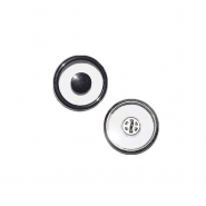 Knopf, Bombe, durchsichtig, 30 mm, 25413-105, dunkelsilbern