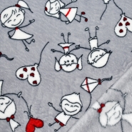 Velours coral, beidseitig, für Kinder, 22001-03, grau