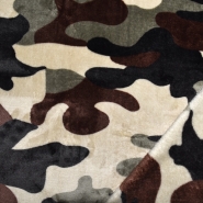 Velours coral, beidseitig, Camouflage, 22001-06, braun