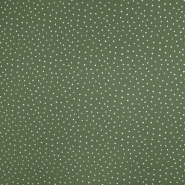 Musselin, doppelt, Punkte, 19032-035, olivengrün