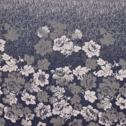 Jacquard, floral, 25764-002, blau-rosa