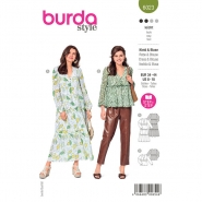 Schnittmuster, grün, Damenbluse und -kleid, 6023