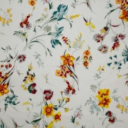 Satin, Baumwolle, floral, 25802-05, weiß