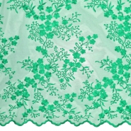 Spitze auf Netz, floral, 22044-971, mint-grün