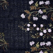 Anzugstoff, floral, 25854-002, dunkelblau