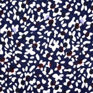 Gewebe, Viskose, floral, 25835-37, dunkelblau