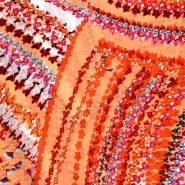 Jersey, Viskose, Filament, floral, 25892-2, orange