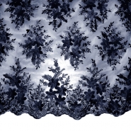 Spitze mit Perlen, floral, 25903-002, dunkelblau