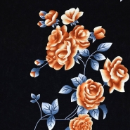 Gewebe, Viskose, floral, 25384-4, orange