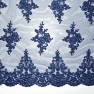 Spitze, dehnbar, floral, 26093-002, dunkelblau