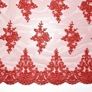 Spitze, dehnbar, floral, 26093-500, rot
