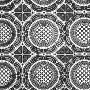 Spitze, Baumwolle, geometrisch, 26182-01, schwarz