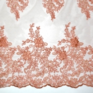 Spitze mit Pailleten, floral, 26198-526, orange