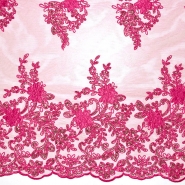 Spitze mit Pailleten, floral, 26198-222, rosa