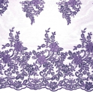 Spitze mit Pailleten, floral, 26198-393, violett