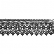 Spitze, floral, 90 mm, 18011-002, schwarz